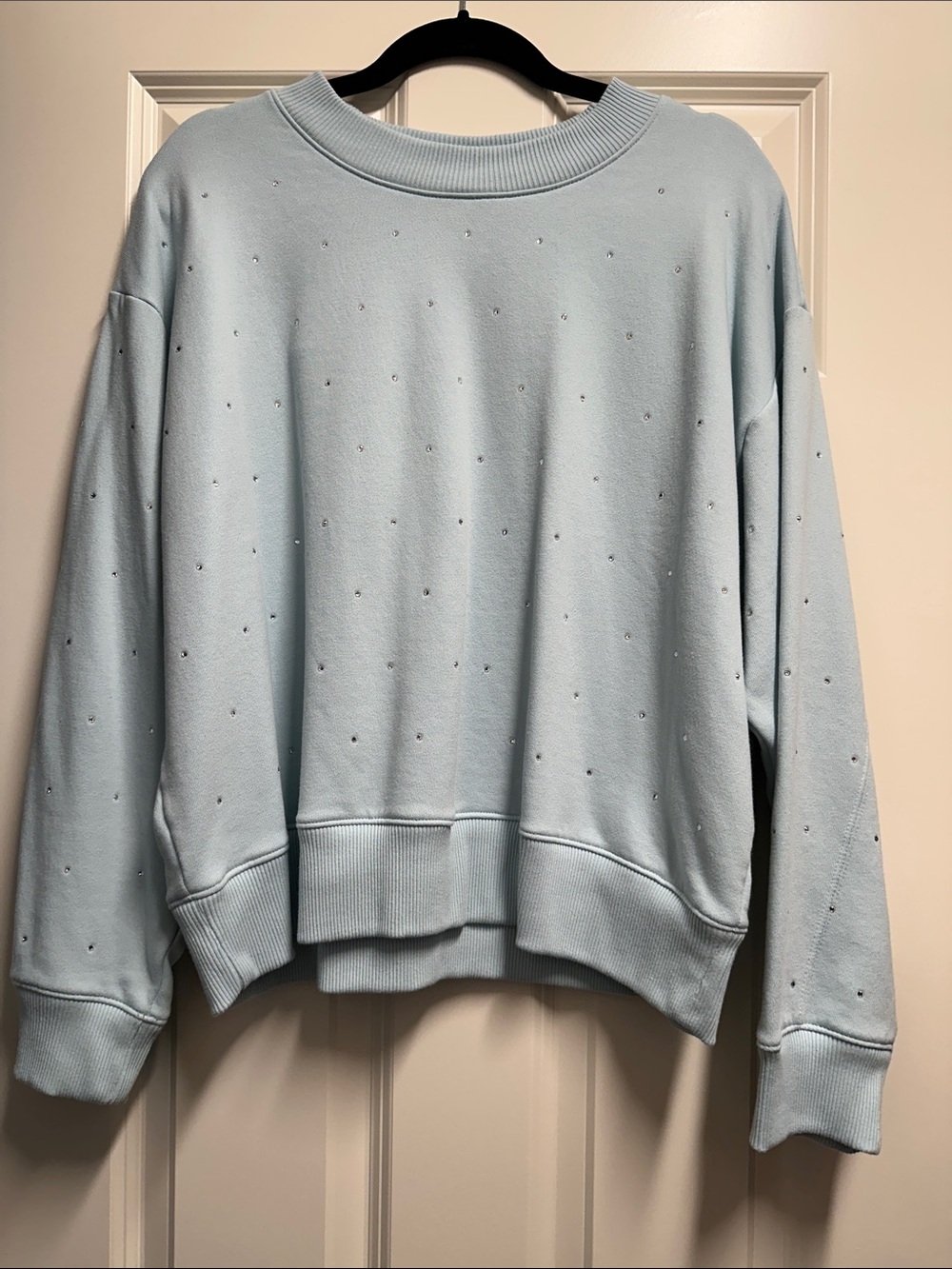 a new day Light Blue Studded Crewneck Sweatshirt